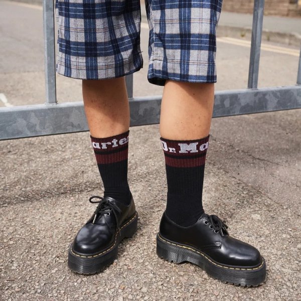 Skarpety Dr. Martens SOCKS ATHLETIC LOGO ORGANIC Black Cherry AC681004