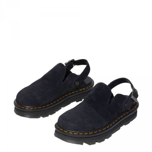 Półbuty Dr. Martens ZEBZAG MULE Black EH Suede 31657001