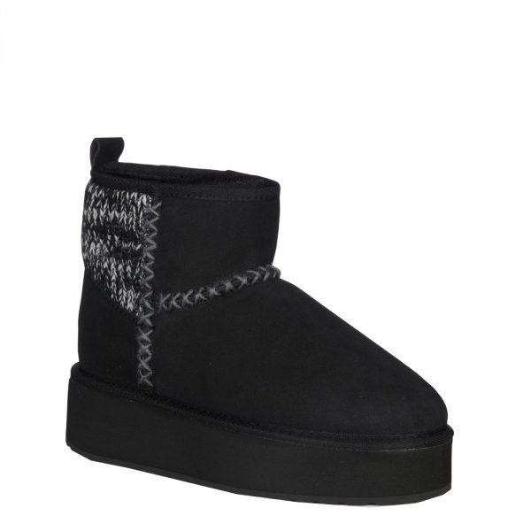 Buty Emu AUSTRALIA STINGER KNIT Flatform Black W13143 Ocieplane