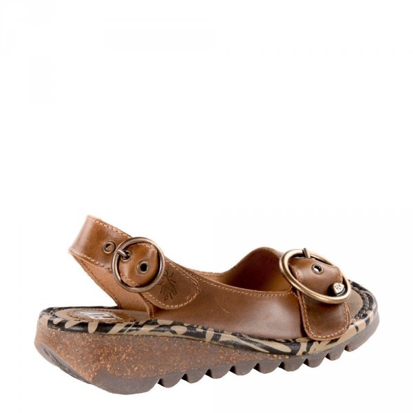 Sandały damskie Fly London TRAM 723 skórzane brązowy P500723002