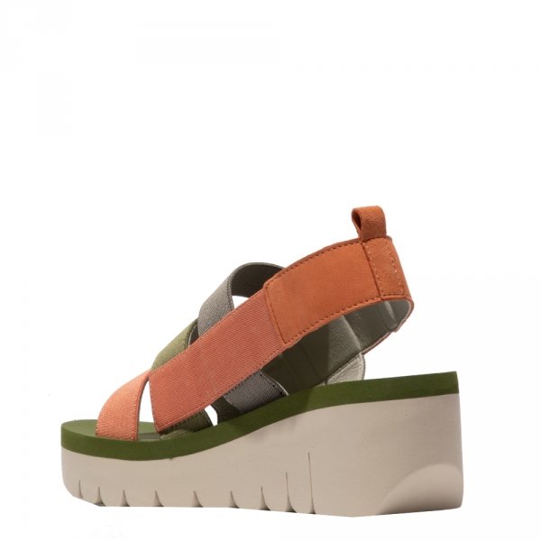 Sandały Fly London YERE 847 Army Green/Multicolor/Army Green Cupido/Elastic P144847009