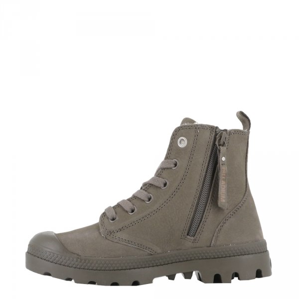 Trapery Palladium PAMPA HI ZIP WL skórzane szary 95982-281