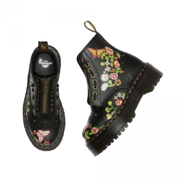 Buty Dr. Martens SINCLAIR FLORAL BLOOM PLATFORM Black Multi Backhand 27340001