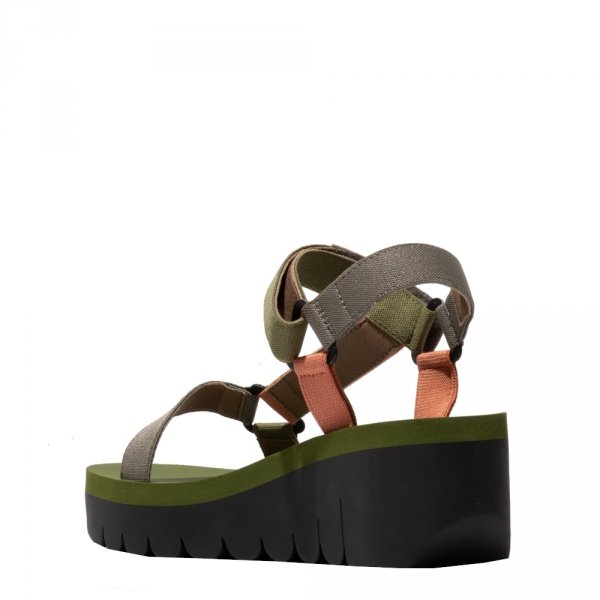 Sandały Fly London YEFA 726 Grey/Multicolor/Brick Cupido/Elastic P144726015