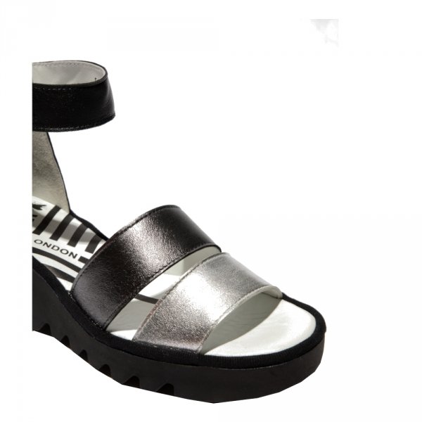 Sandały Fly London BONO 290 Silver/Graphite/Black Idra P501290014
