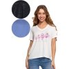 T-SHIRT DAMSKI Z NADRUKIEM Z WISKOZY BD1800-008