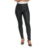 SPODNIE DAMSKIE SKINNY Z WYSOKIM STANEM Z EKO-SKÓRY OSD5000-005