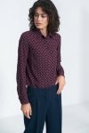 Nife Granatowe spodnie typu wide leg - SD81