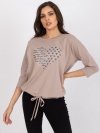 Bluzka-RV-BZ-0229.13P-ciemny bezowy rozmiar - L/XL