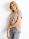 T-shirt-RV-TS-4838.09P-ciemny bezowy rozmiar - M