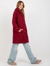 Płaszcz-RV-PL-8449.98P-bordowy rozmiar - S/M