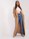 Kardigan-AT-SW-2395.30-camelowy rozmiar - ONE SIZE