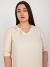 Bluzka-LK-BZ-506692.32-beżowy rozmiar - 46