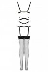 Thiara Black/Czarne zmysłowe body z pończochami LivCo Corsetti Fashion rozmiar - S/M