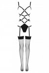 Thiara Black/Czarne zmysłowe body z pończochami LivCo Corsetti Fashion rozmiar - L/XL