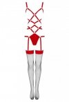 Thiara Red/Czerwone zmysłowe body z pończochami LivCo Corsetti Fashion rozmiar - L/XL