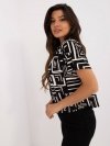 Bluzka-LK-BZ-509749.88-czarno-beżowy rozmiar - ONE SIZE
