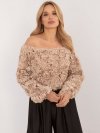 Bluzka-MI-BZ-26158.20-beżowy rozmiar - ONE SIZE
