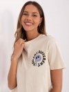 T-shirt-D12022AC02645E-jasny beżowy rozmiar - S