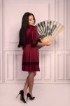 Szlafrok Aresmina LC 90564 Cherry Mahogany Callection Burgundy Bordowy LivCo Corsetti Fashion rozmiar - L/XL