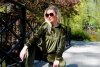 Dollien Khaki welurowy komplet dresowy z kapturem Merribel rozmiar - S