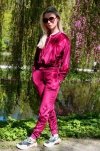 Goldenia Wine Red/Bordowy welurowy komple dresowy zapinany na zamek Merribel rozmiar - L