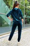Klindey Turquoise/Turkusowy welurowy komplet dresowy z rozpinaną bluzą Merribel rozmiar - M