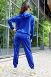 Klindey Blue/Niebieski welurowy komplet dresowy z rozpinaną bluzą Merribel rozmiar - S