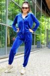 Klindey Blue/Niebieski welurowy komplet dresowy z rozpinaną bluzą Merribel rozmiar - S