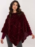 Poncho-AT-PN-2347.68-bordowy rozmiar - ONE SIZE