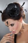 Mini Top Hats Black Czarny LC 12010 Model 3 LivCo Corsetti Fashion Model 3