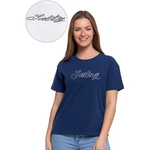 KOSZULKA DAMSKA Z KRÓTKIM REKAWEM T-SHIRT REGULAR BD1600-606