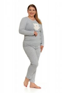 PIŻAMA DAMSKA DŁUGI RĘKAW SÓWKA PLUS SIZE PDD5600-004 - AW2023/24