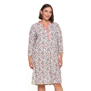 KOSZULA NOCNA DAMSKA ROZPINANA PLUS SIZE PDK3100-017S/S 2025