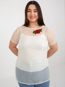 Bluzka-LK-BZ-506238.40P-jasny beżowy rozmiar - 44