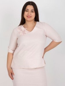 Bluzka-LK-BZ-506692.32-jasny różowy rozmiar - 46