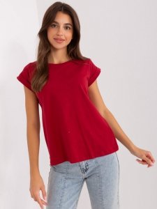 T-shirt-RV-TS-4833.00X-bordowy rozmiar - M