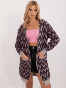 Kardigan-AT-SW-2340-A.00-ciemny fioletowy rozmiar - ONE SIZE