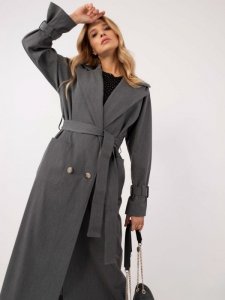 Płaszcz-LK-PL-509754.42-ciemny szary rozmiar - S/M
