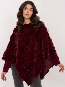 Poncho-AT-PN-2347.68-bordowy rozmiar - ONE SIZE