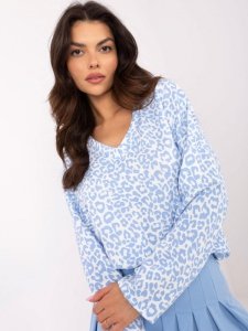 Bluzka-MI-BZ-391739.34-biało-niebieski rozmiar - ONE SIZE