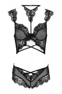 Zmysłowy komplet Palmenom Black Czarny LivCo Corsetti Fashion rozmiar - L/XL