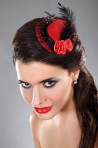 Mini Top Hats Red Czerwony LC 12027 Model 20 LivCo Corsetti Fashion Model 20