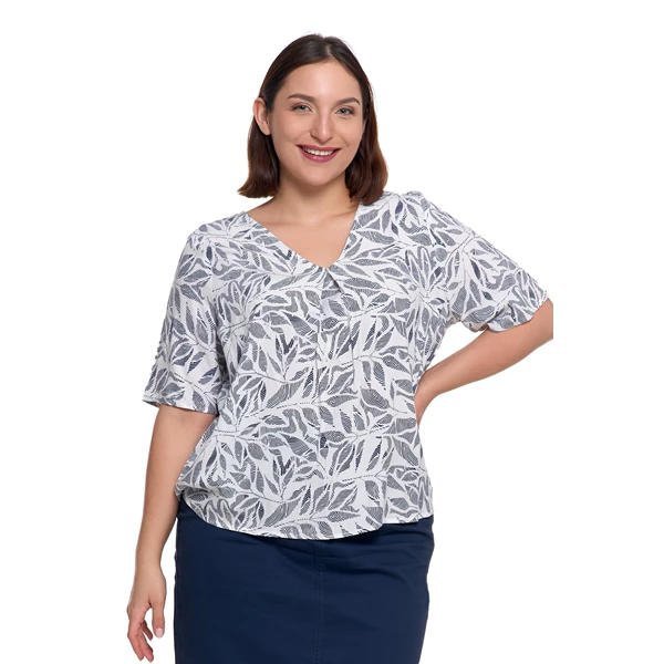 BLUZKA DAMSKA Z WISKOZY Z DEKOLTEM W SEREK BD3000-005