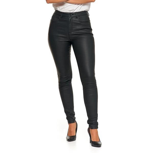 SPODNIE DAMSKIE SKINNY Z WYSOKIM STANEM Z EKO-SKÓRY OSD5000-005