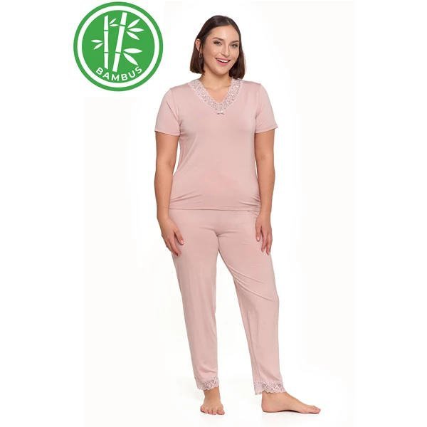 PIŻAMA DAMSKA BAMBUSOWA PLUS SIZE PDD5400-005  S/S 2026
