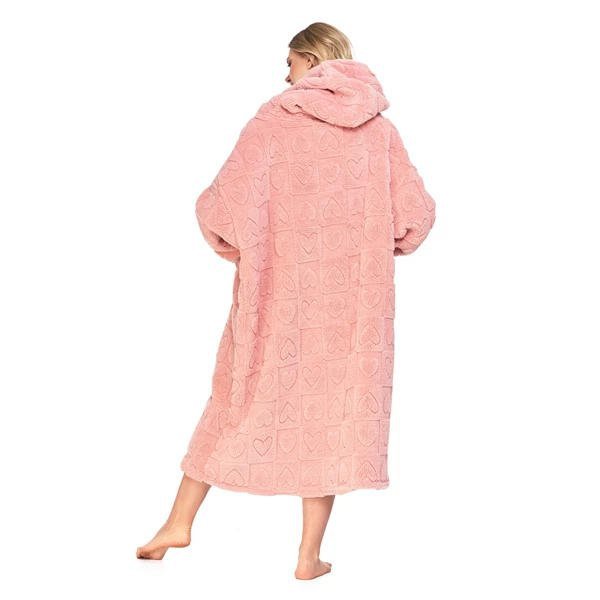 CIEPŁA KOCOBLUZA DAMSKA W SERDUSZKA PDD5600-009