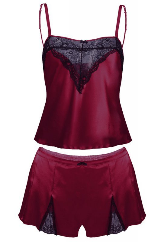 D Karen KOMPLET ZALA SATYNA BORDO