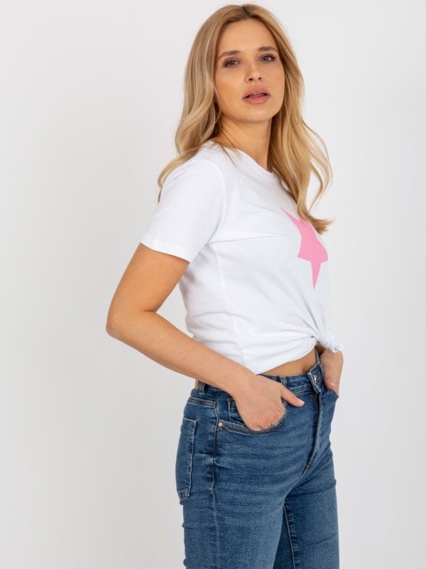 T-shirt-RV-TS-8626.00-biało-różowy rozmiar - L/XL