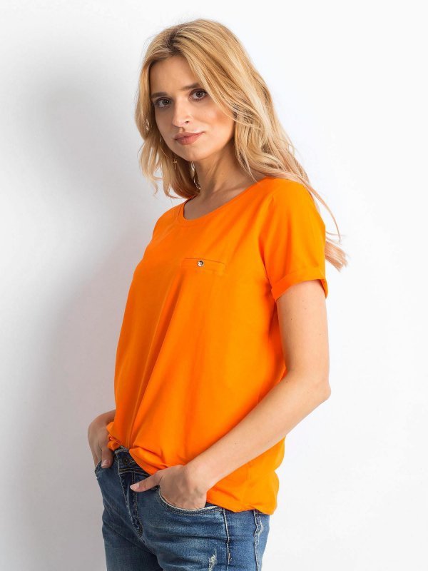 T-shirt-RV-TS-4838.47P-pomarańczowy rozmiar - XS